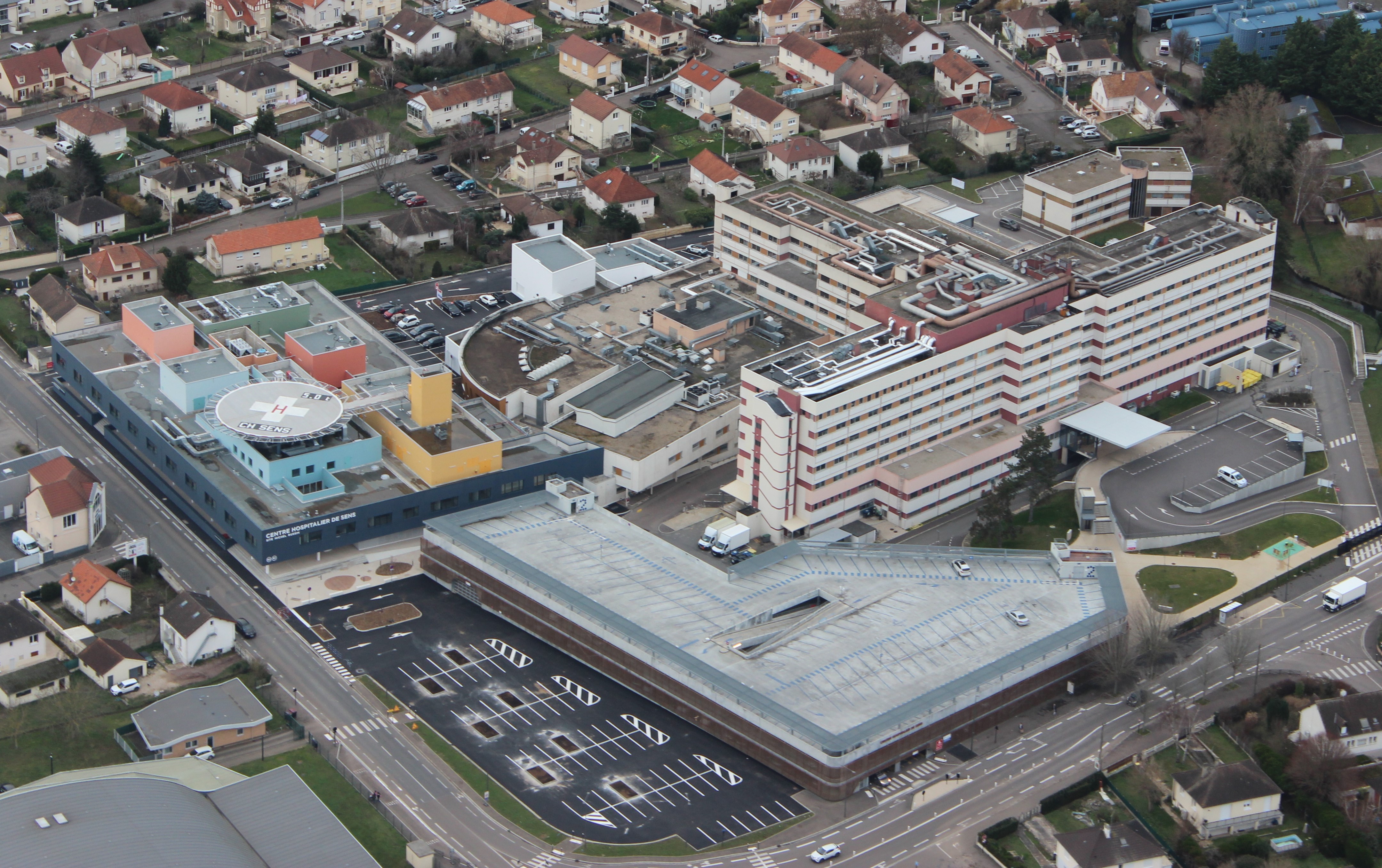 vue d'ensemble du site du CH de Sens